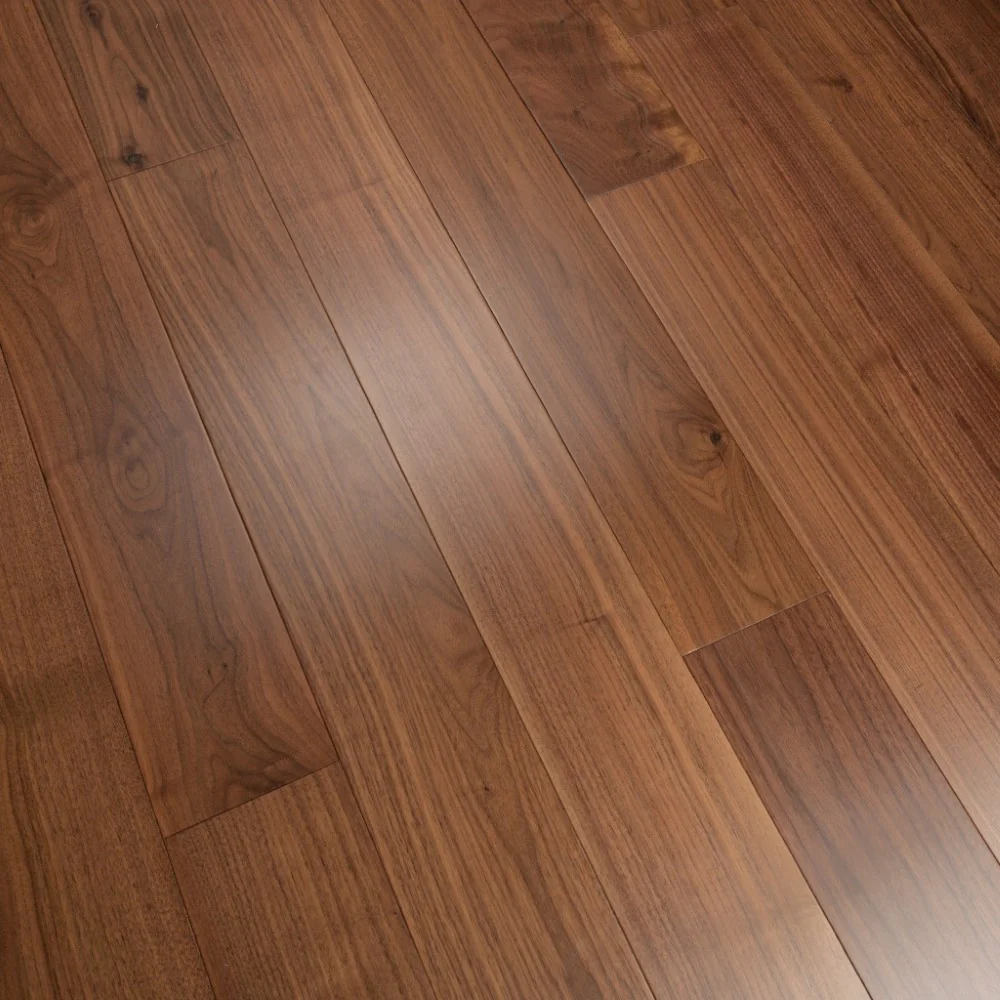 American Black Walnut 14mm x 150 lacquered tongue and groove engineered flooring - WAL1451 - Image 3